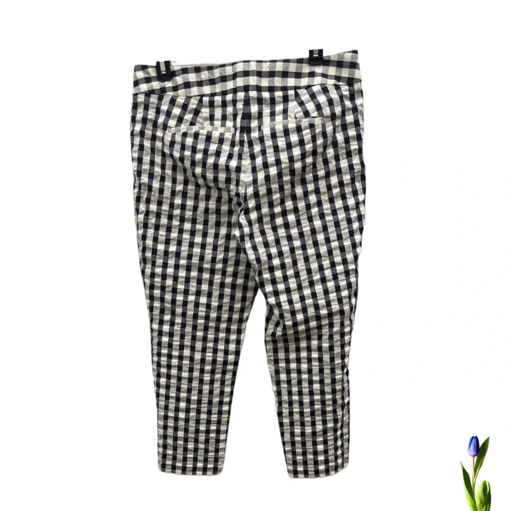 LOFT Marisa Cropped gingham Black and White  Capris pants Size 8P